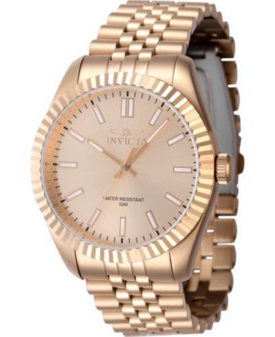 Invicta Men's 47493 Specialty Quartz 3 Hand Rose Gold Dial Watch