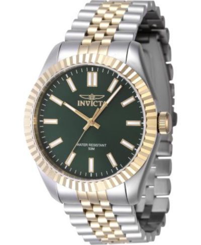 Invicta Men's 47485 Specialty Quartz 3 Hand Green Dial Watch