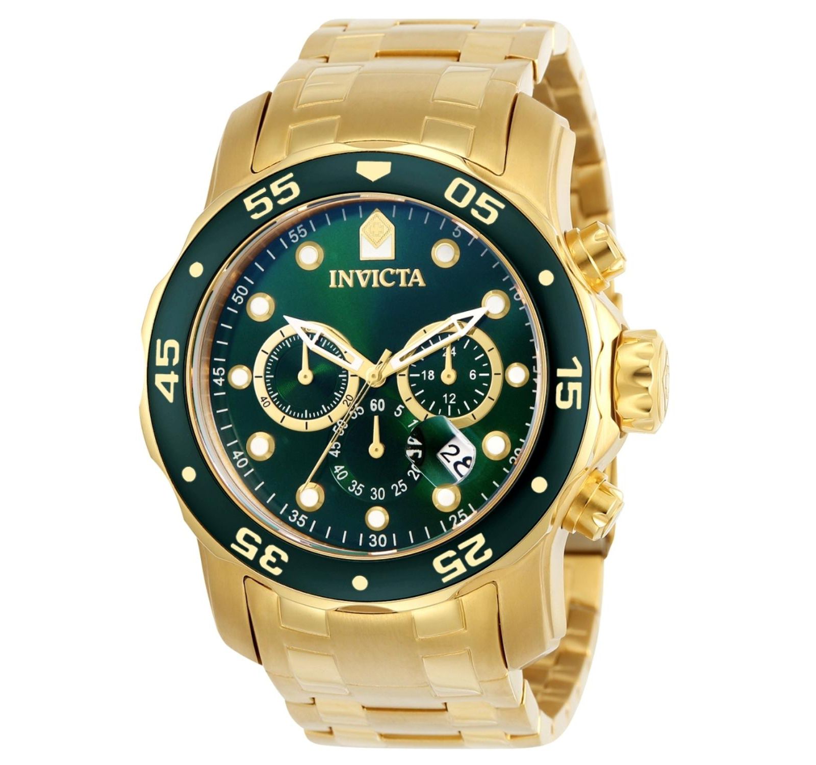 Invicta Мужские часы Pro Diver Quartz Chronograph Green Dial