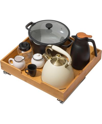 Органайзер для шкафа Florida Brands Bamboo Wooden Pull Out с корзиной 22 x 20