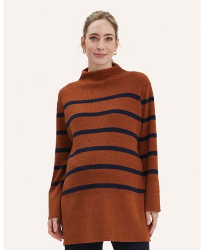 NOM Maternity Women's Sarabeth Nursing Mock Neck Sweater