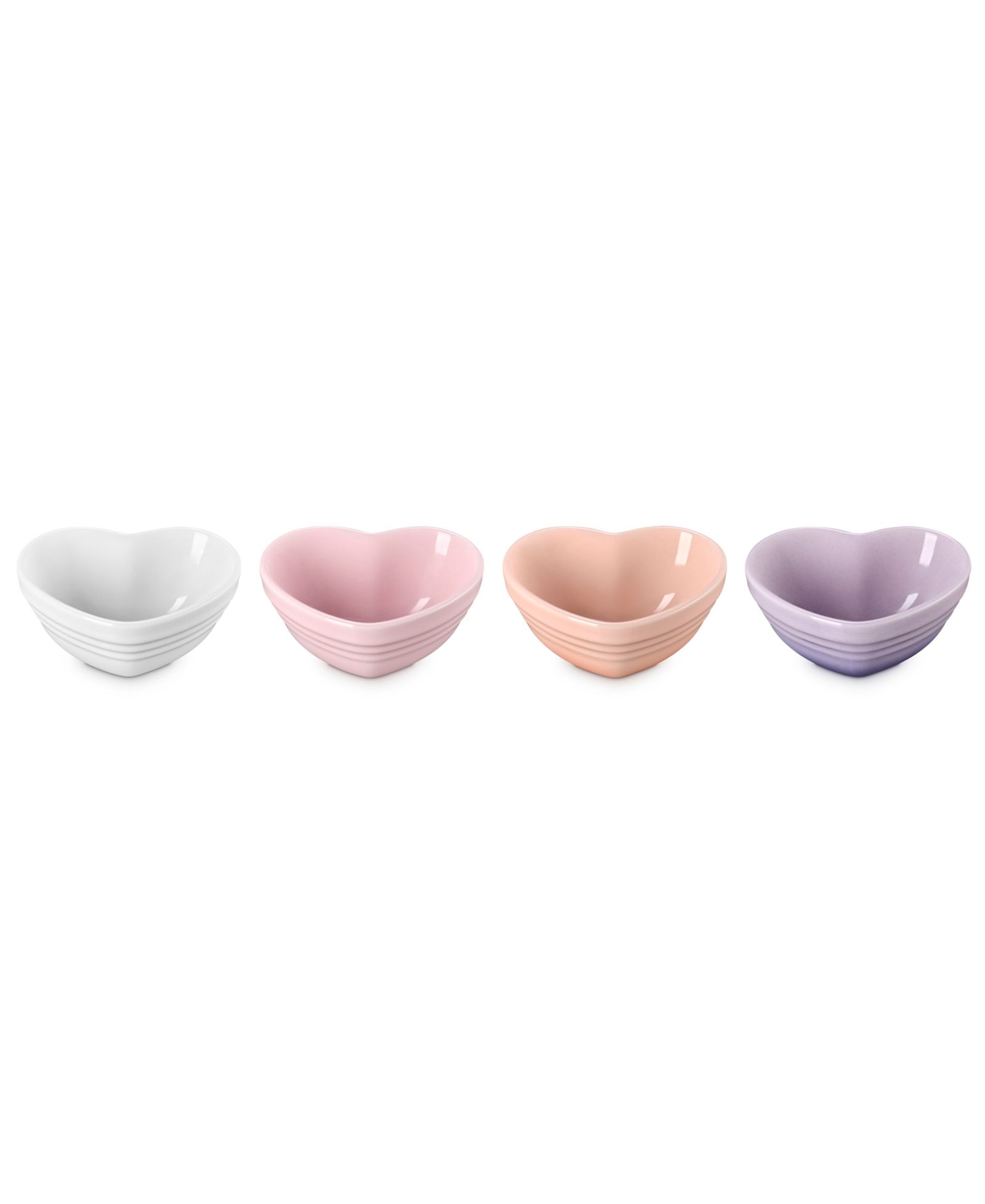 Le Creuset Stoneware Mini Heart Pinch Bowls, Set of 4
