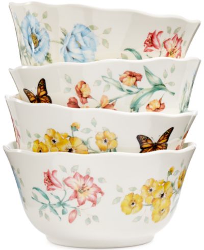 Меламиновые универсальные миски Lenox Butterfly Meadow, набор из 4 шт.