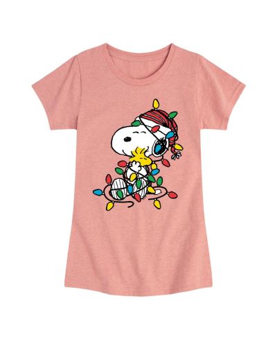 Детская футболка Peanuts Big Girls Snoopy Christmas Lights Graphic
