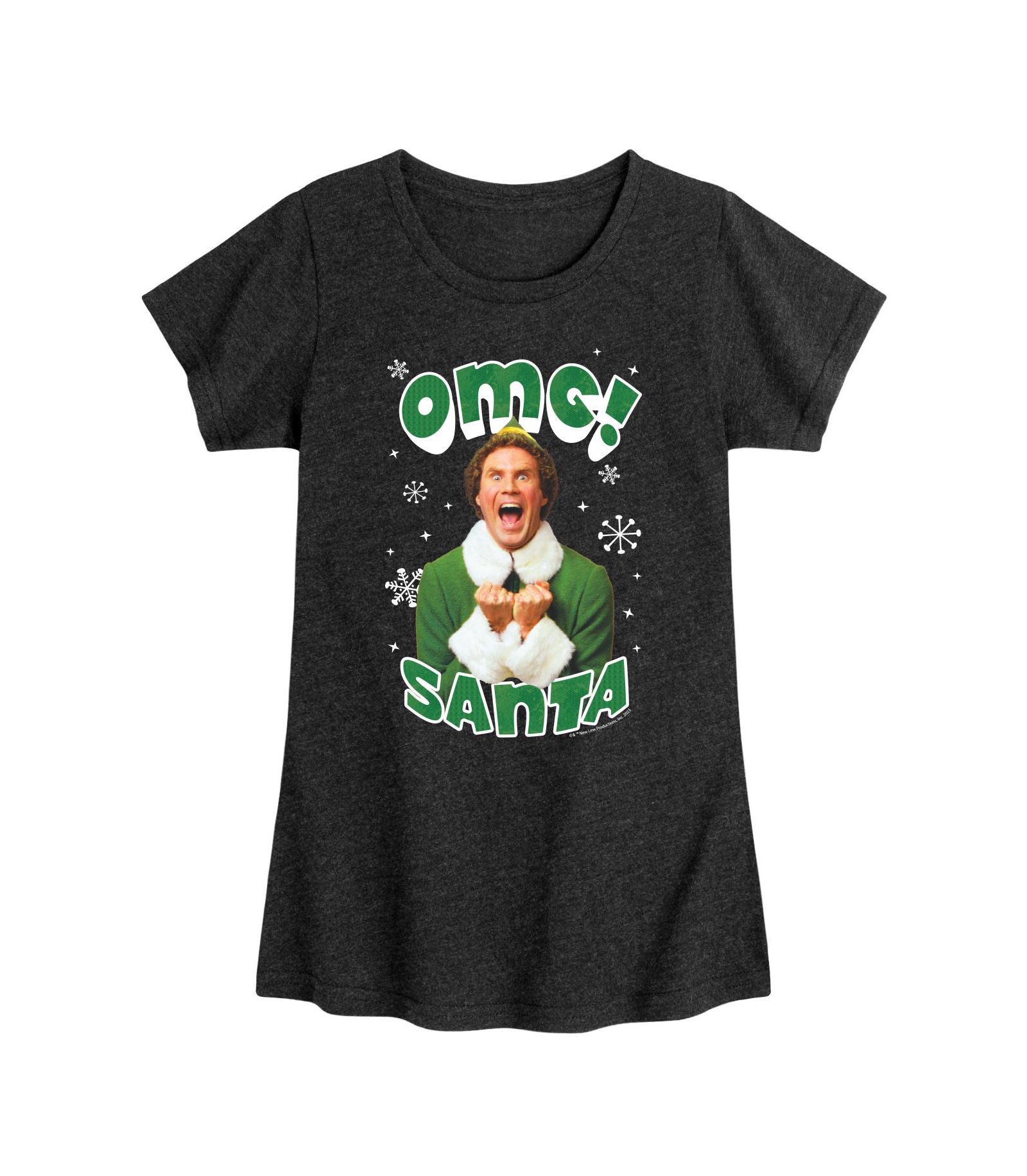 Детская футболка Elf Big Girls Omg Santa Graphic Short Sleeve