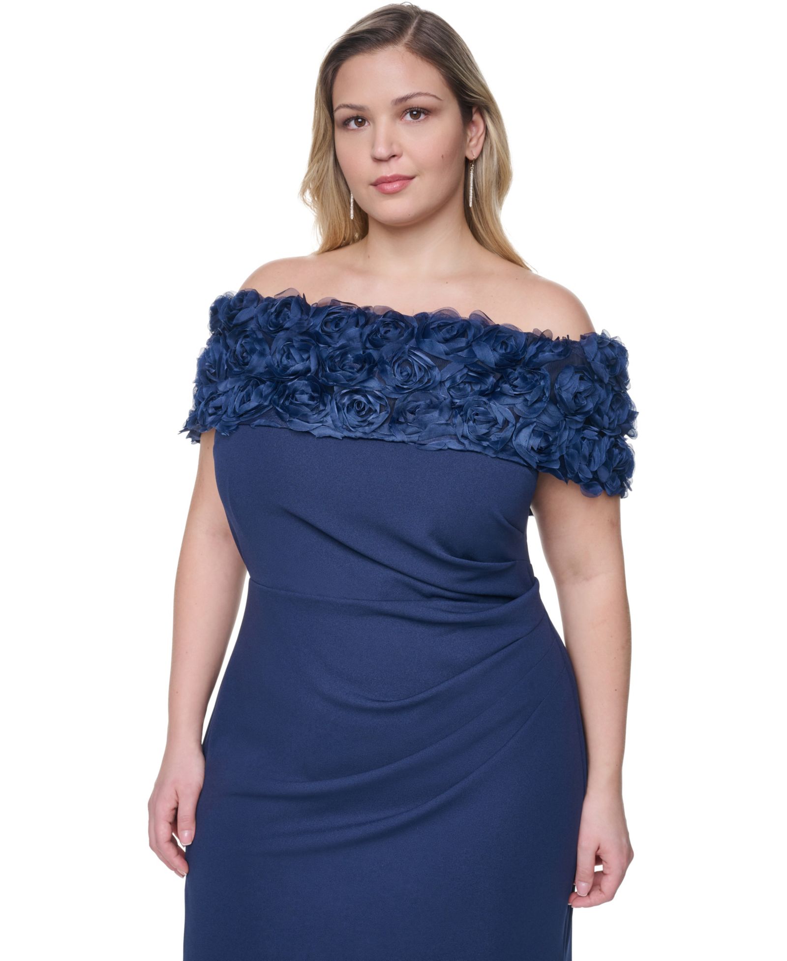 Вечернее платье Plus Size Eliza J Rosette-Trim