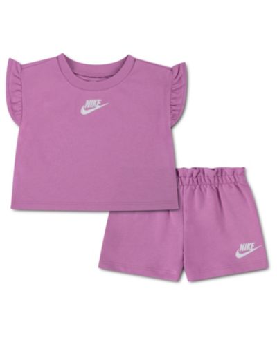 Комплект Nike из футболки и шорт French Terry для девочек