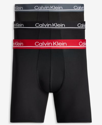 Calvin Klein Men's Microfiber Plus Moisture-Wicking Boxer Briefs Underwear, Pack of 3