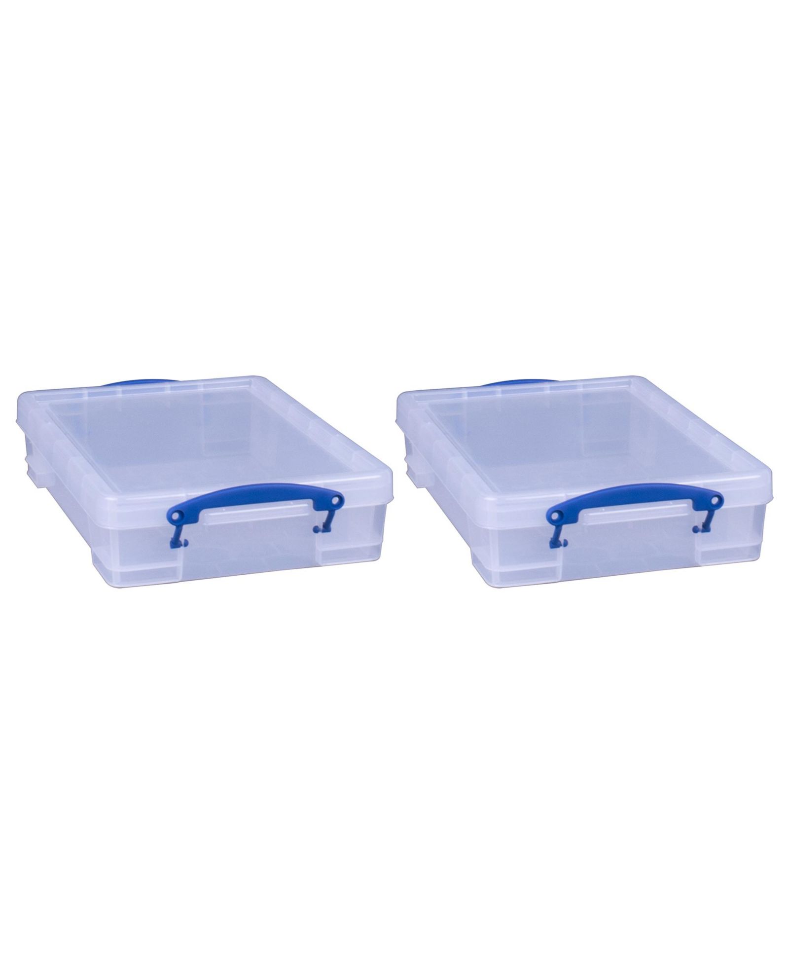 Really Useful Box 4L Storage Container with Lid and Clip Lock Handles, (2 Pack)