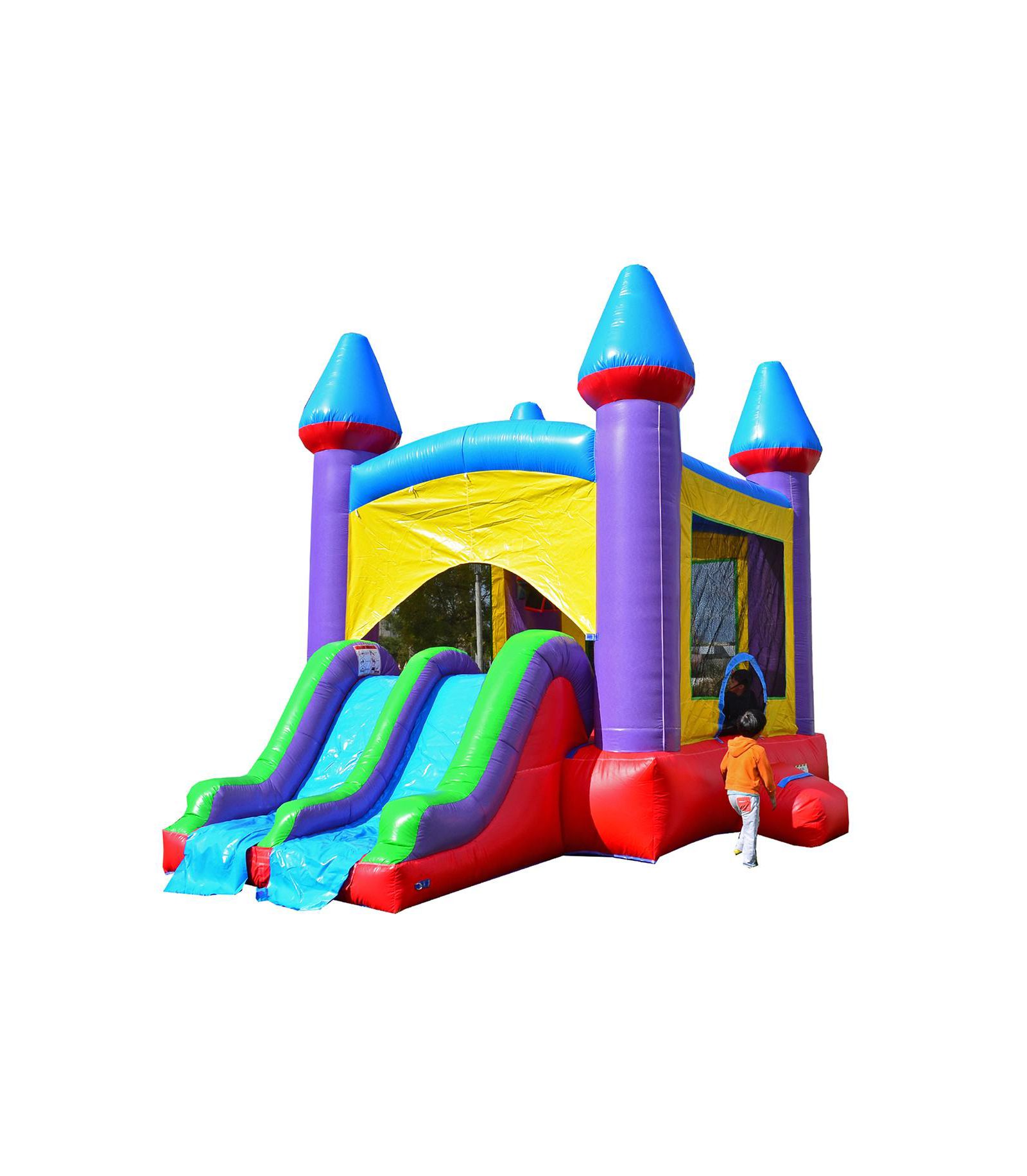 Надувной батут HeroKiddo Jelly Bean Castle Commercial Grade с водной горкой