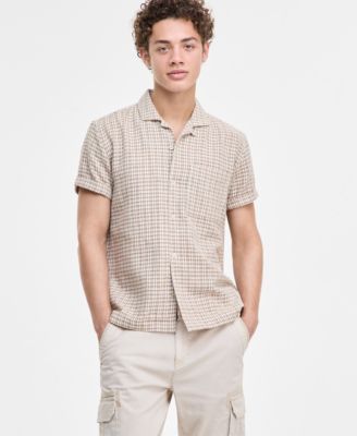 Мужская клетчатая рубашка Sun + Stone Men's Hovey Textured Check Shirt