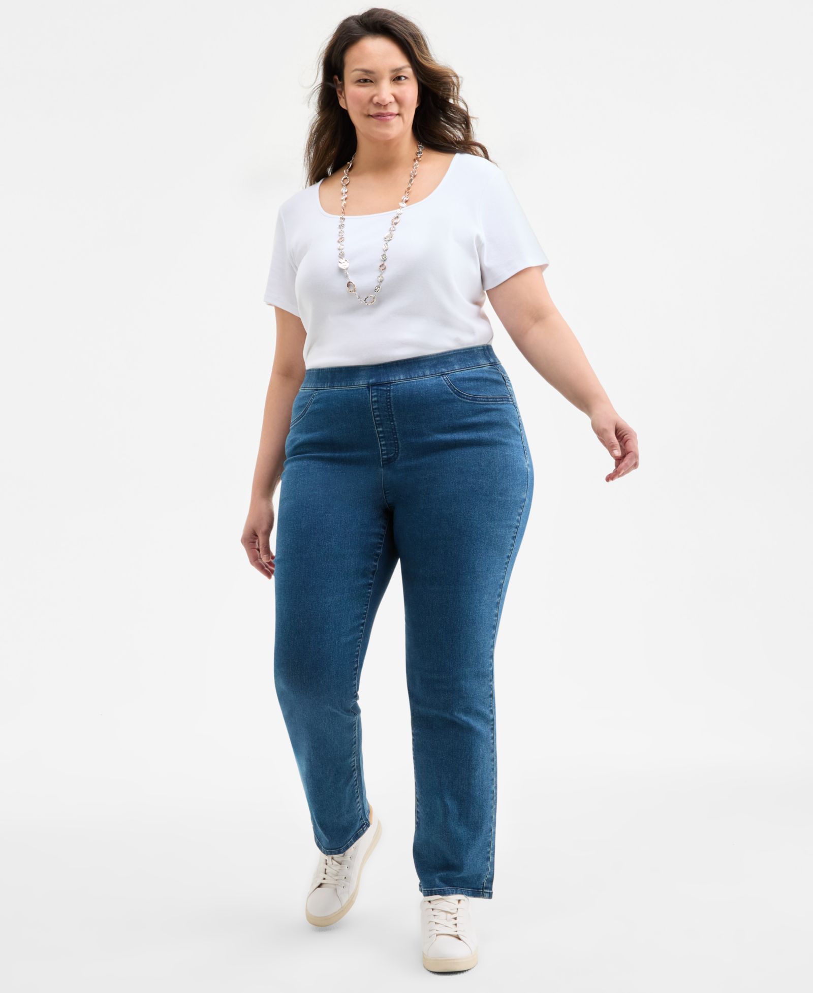 Джинсы Style & Co Plus Size Straight-Leg Pull-On