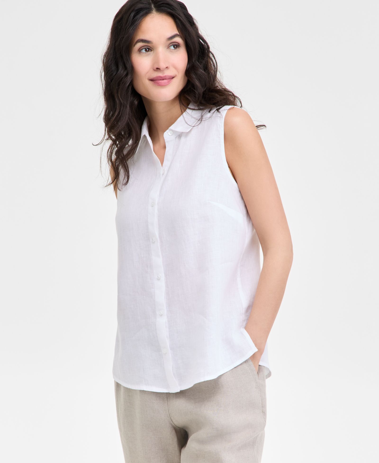 Женская рубашка Charter Club 100% Linen Sleeveless Button-Front