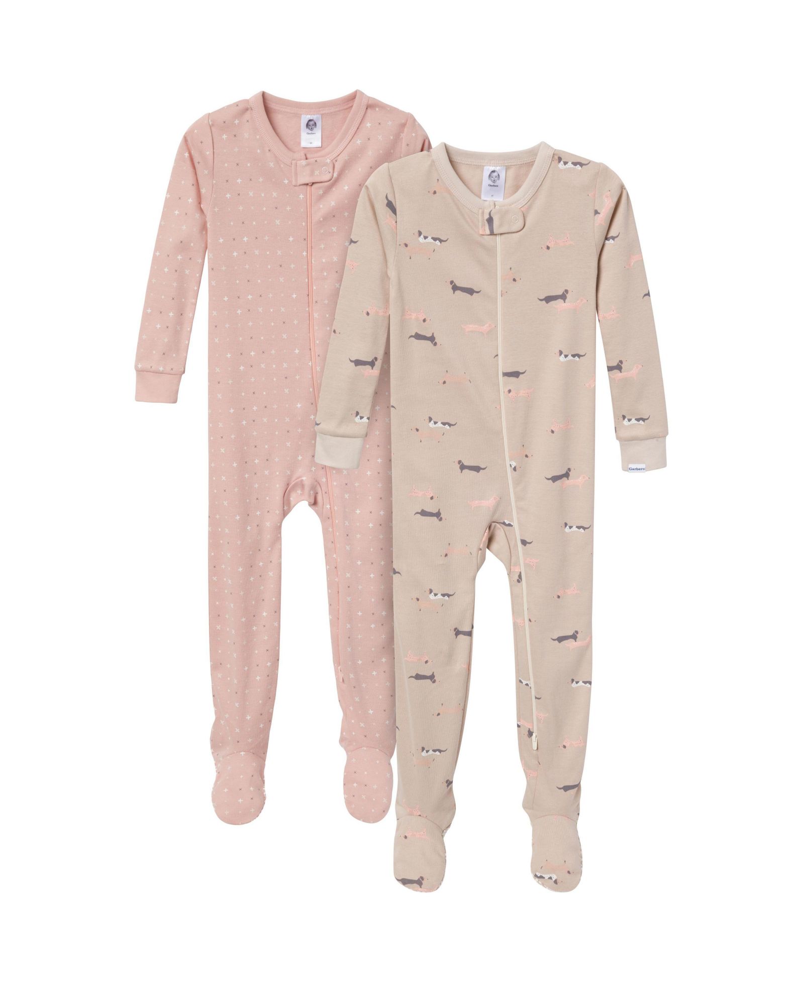 Детский комбинезон Gerber Snug Fit с ножками, набор из 2 шт., принт Dog