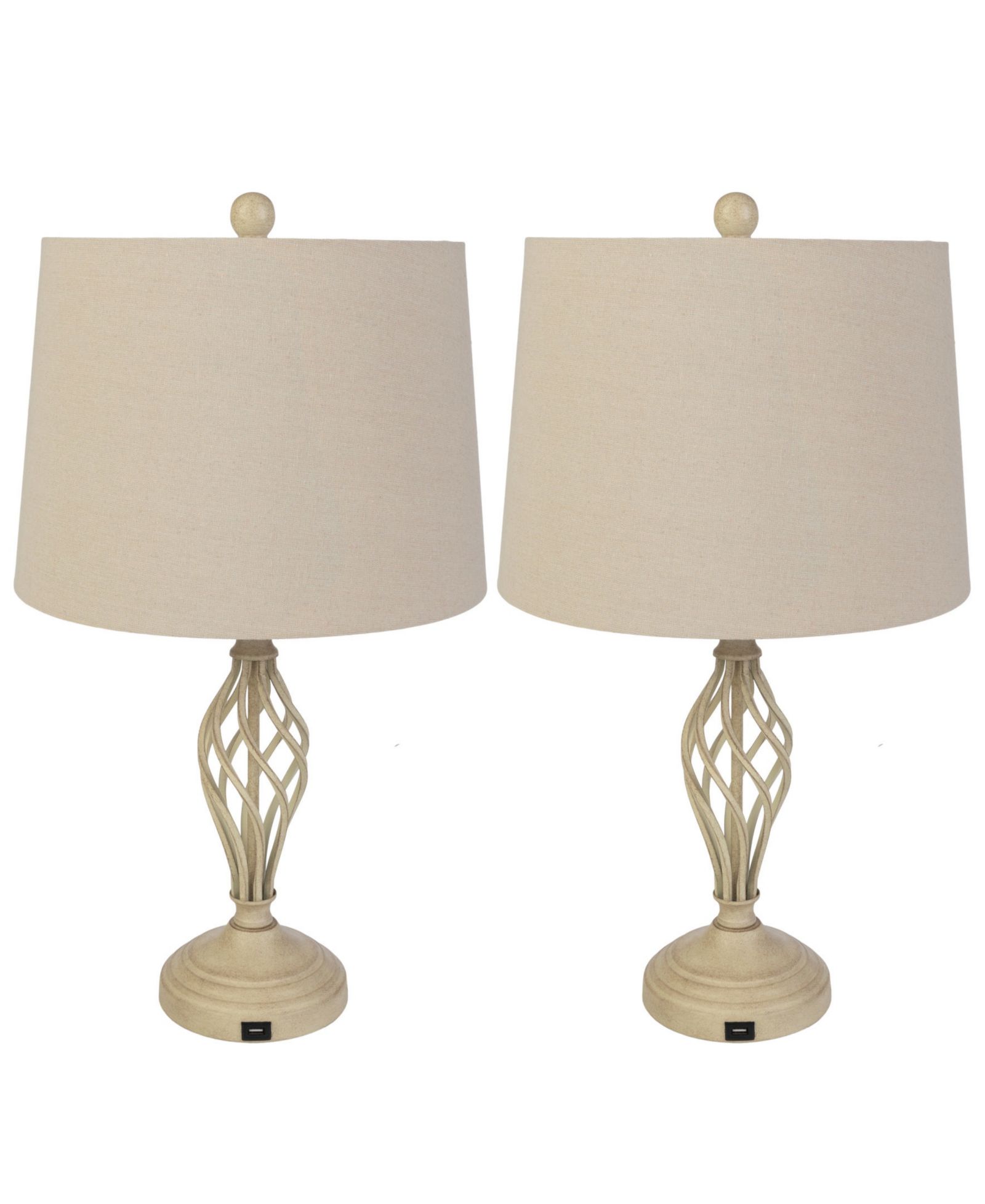 Lavish Home 24.41" USB Charging LED Table Lamp Set