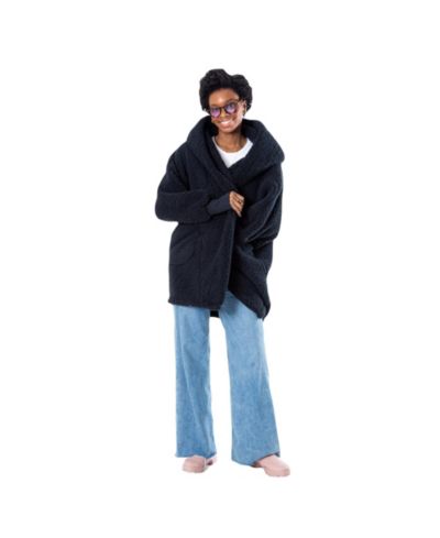Мужская и женская худи-свитер Jill Martin Black Philadelphia 76ers Oversized Open-Front
