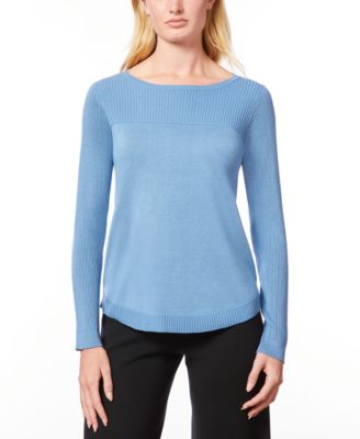 Melissa Paige Petite Boat Neck Long-Sleeve Sweater