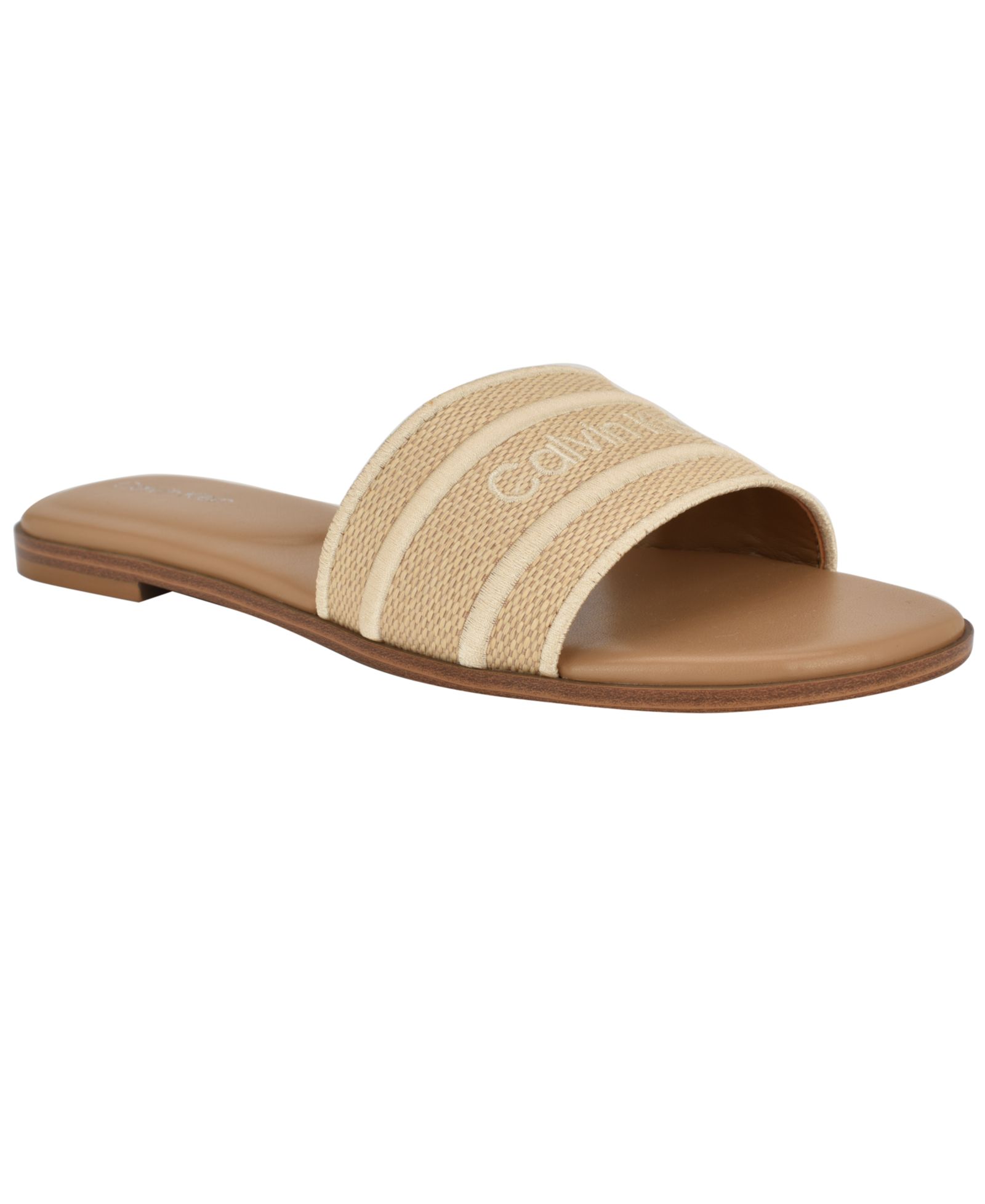 Calvin Klein Women's Kendell Logo Band Flat Slip-On Sandals