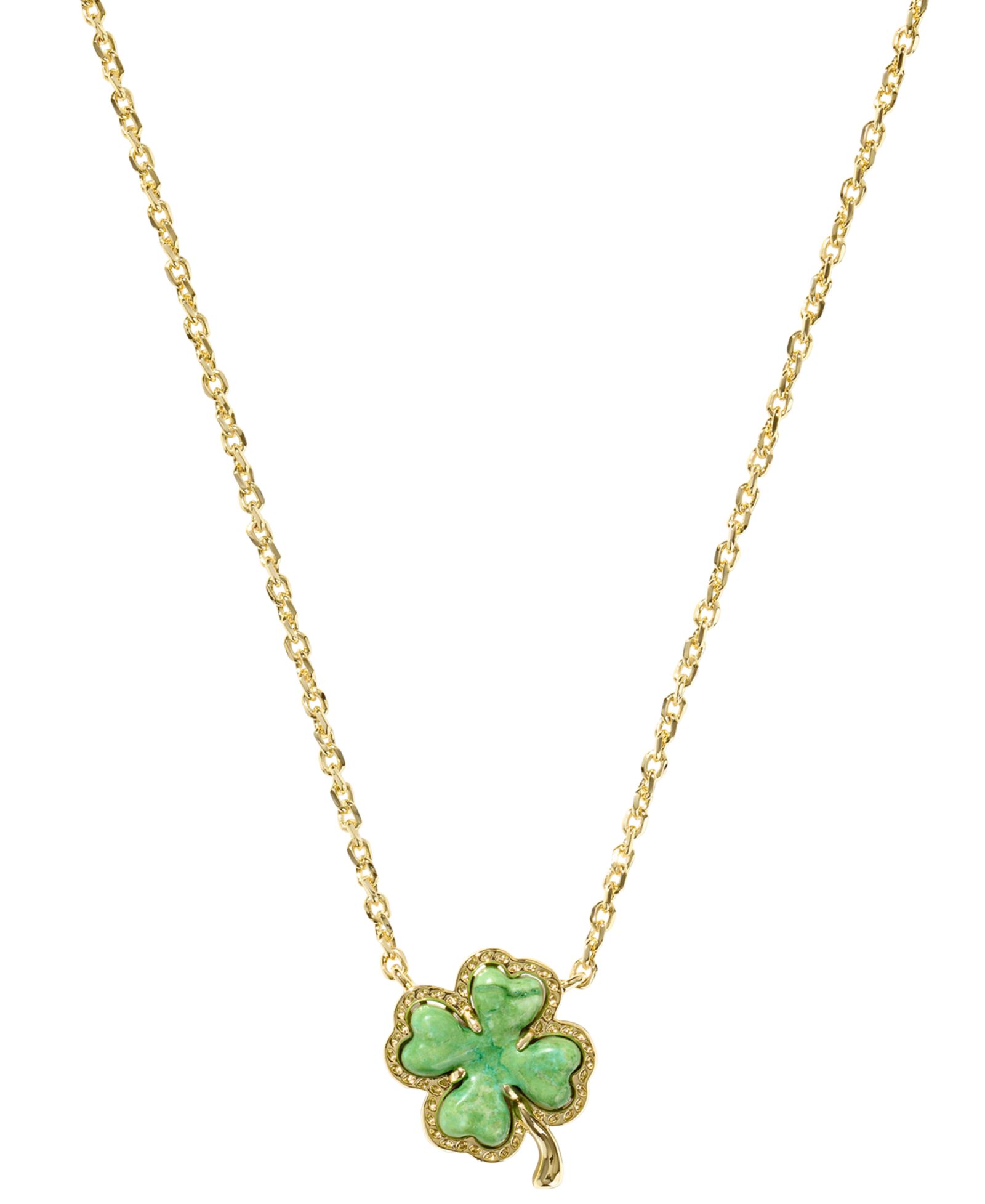 Подвеска Kendra Scott 14k Gold-Plated Magnesite Clover Adjustable 17-1/2"