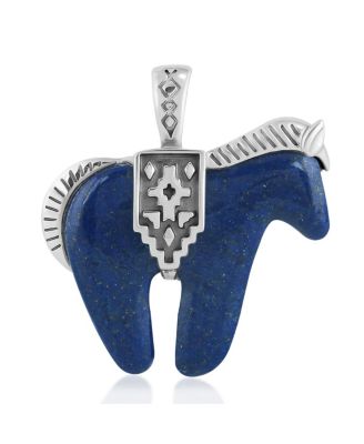 American West Jewelry кулон Spirit Horse из стерлингового серебра с лазуритом