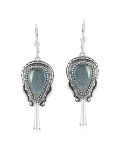 Серьги-подвески American West Jewelry с лабрадоритом из стерлингового серебра