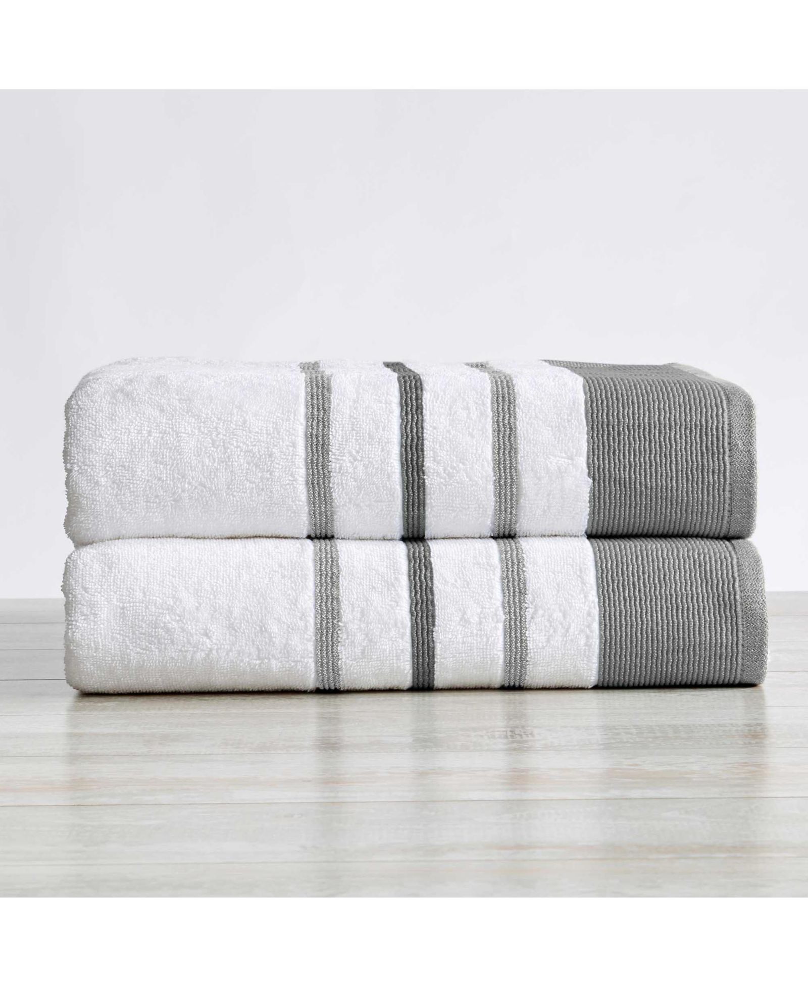 Linery & Co. Luxurious Cotton Decorative 2-Piece Bath Sheet Set,17 x 11.8 x 3.65 , 68x35x.05 inches