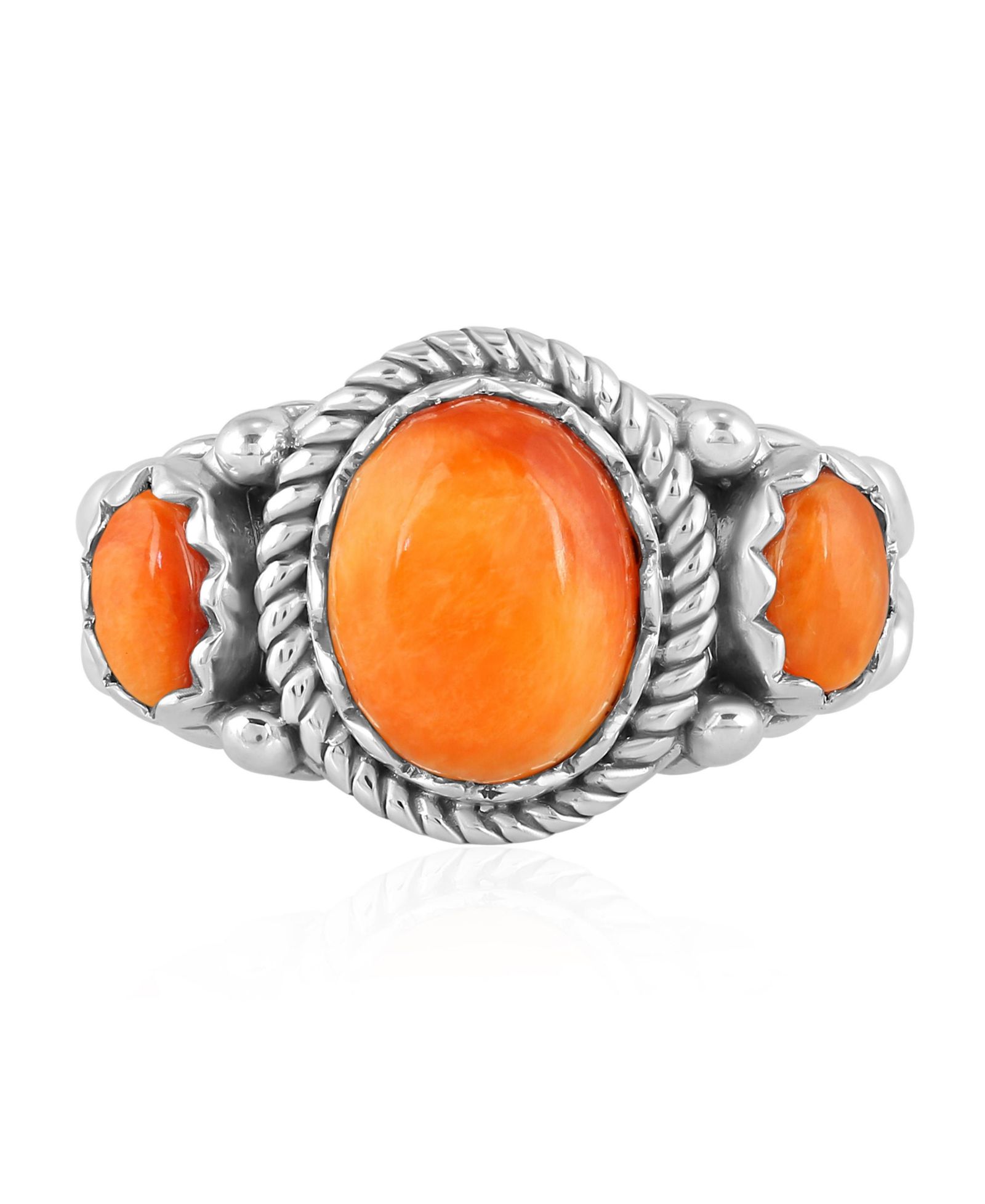 Кольцо из стерлингового серебра American West Jewelry с оранжевым камнем Spiny Oyster, размер 5