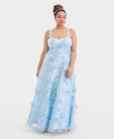 Женское вечернее платье Say Yes Trendy Plus Size Floral Print Applique