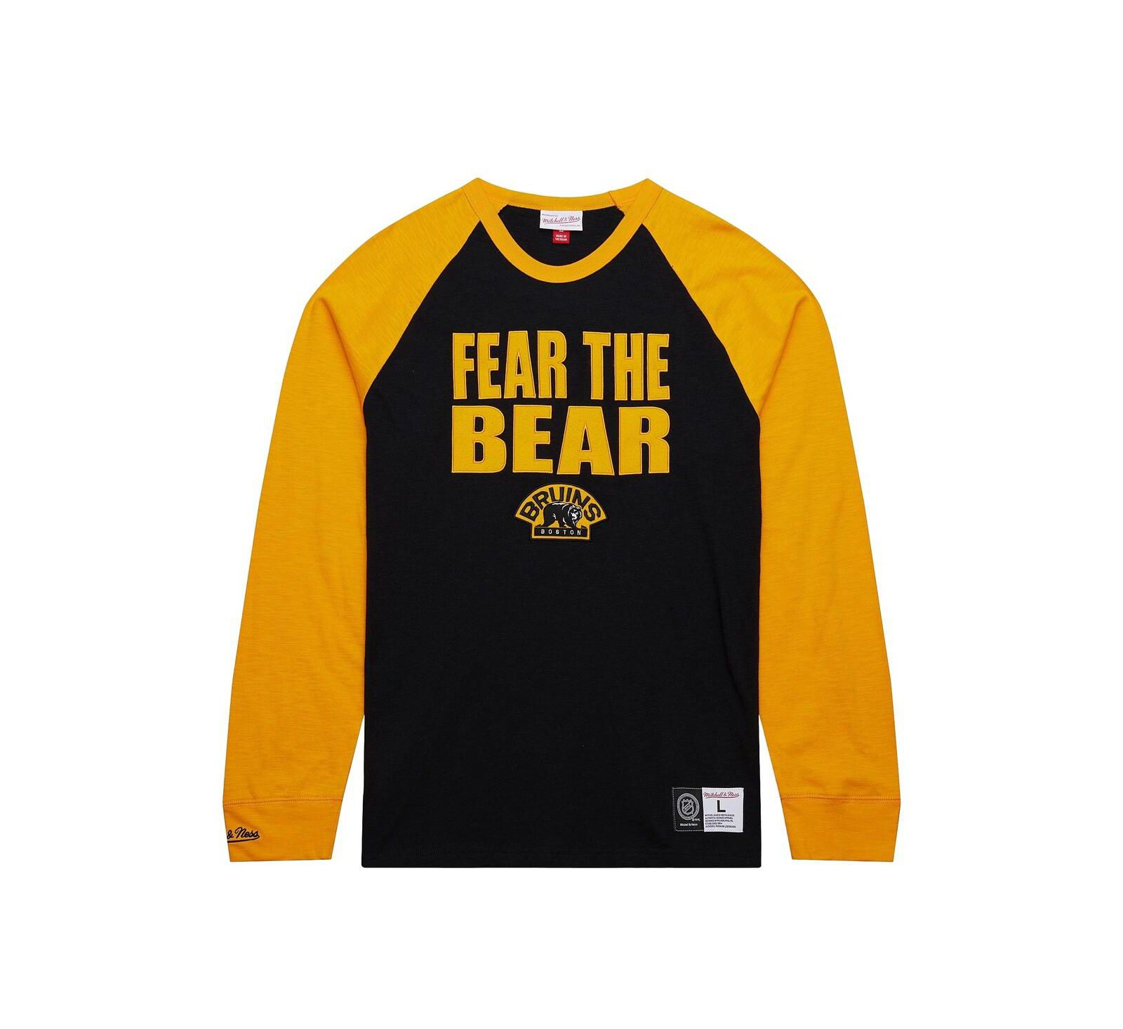 Мужская футболка Mitchell & Ness Boston Bruins Legendary Slub Raglan Long Sleeve Black/Gold