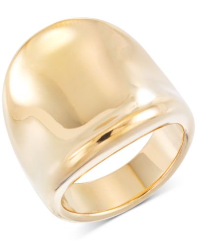 Signature Gold Polished Concave Wide Ring in 14k Gold Over Resin, Exclusively at Macy's