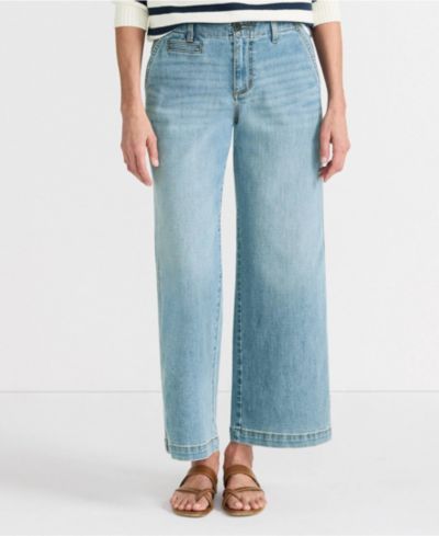 Женские джинсы Lands' End Mid Rise Denim Wide Leg Ankle