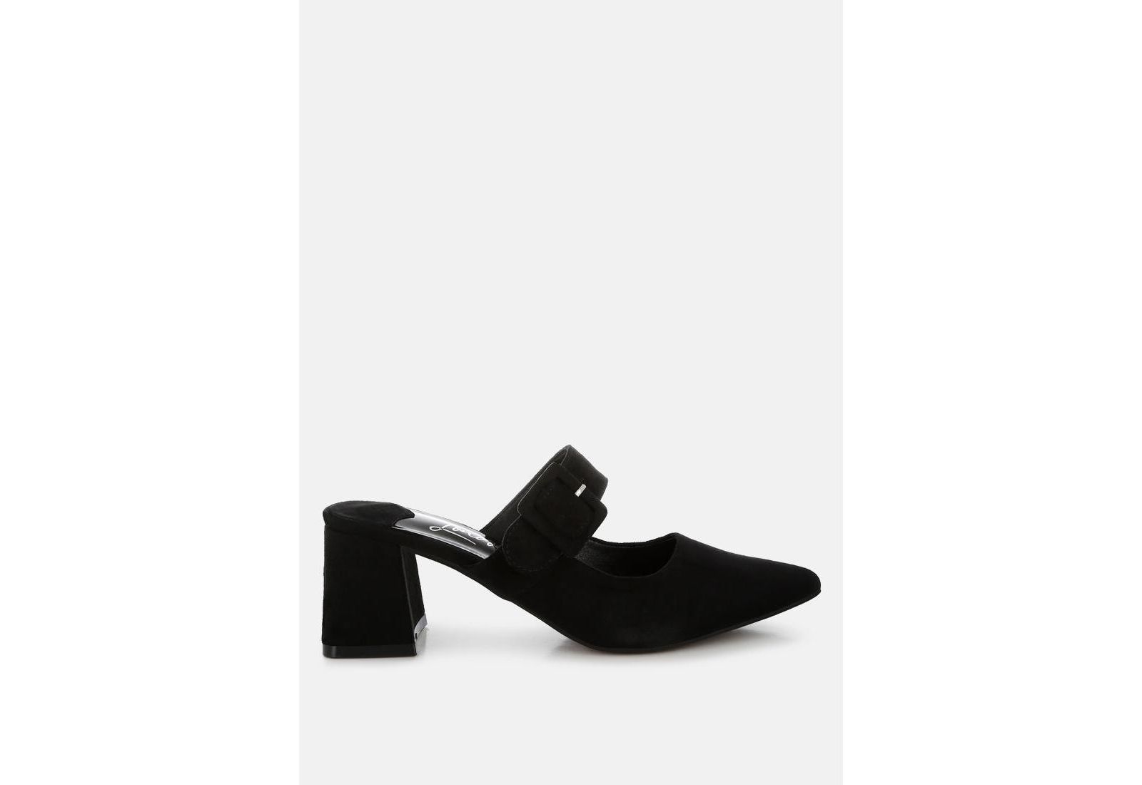 Amapola Buckle Strap Detail Microfiber Mules