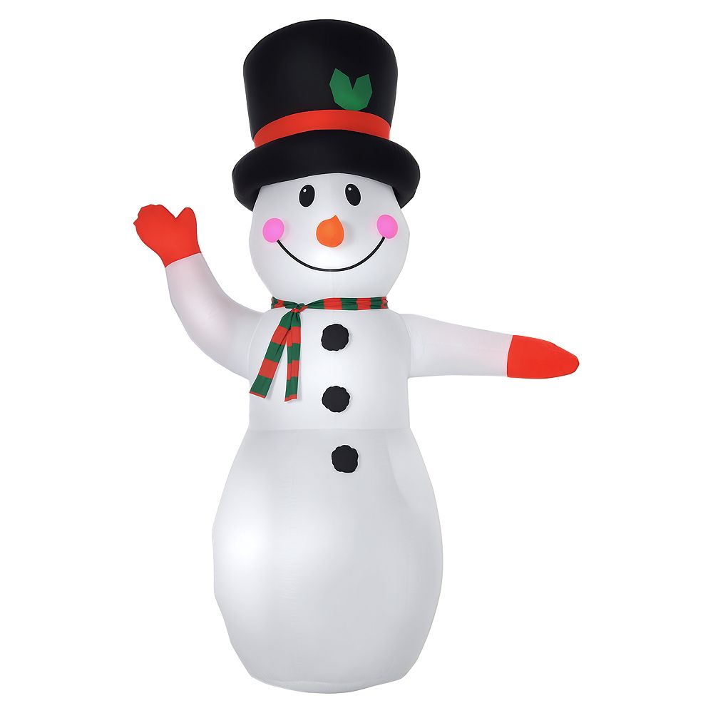 HOMCOM Christmas Inflatable Waving Snowman 8' Yard Decorations с LED Lights
