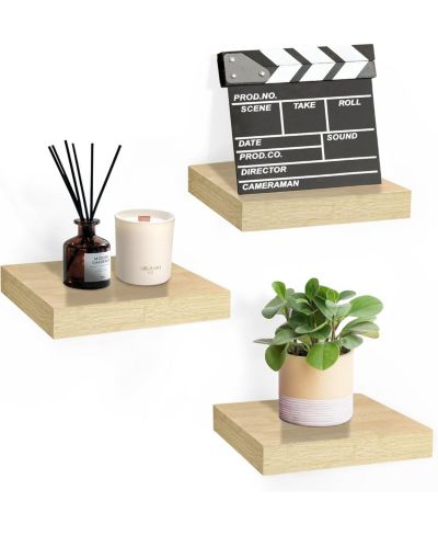 Набор из 3 полок Sorbus Square Floating Shelves с невидимыми креплениями