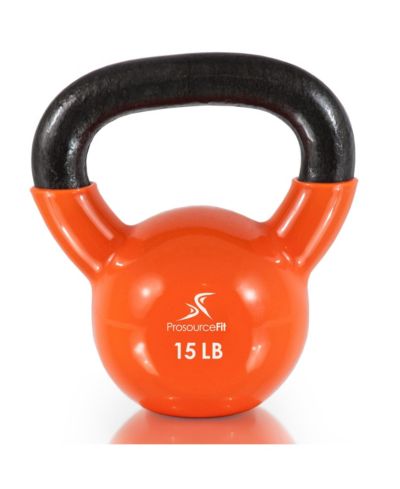 ProsourceFit Vinyl Coated Iron Kettlebell, 15lb