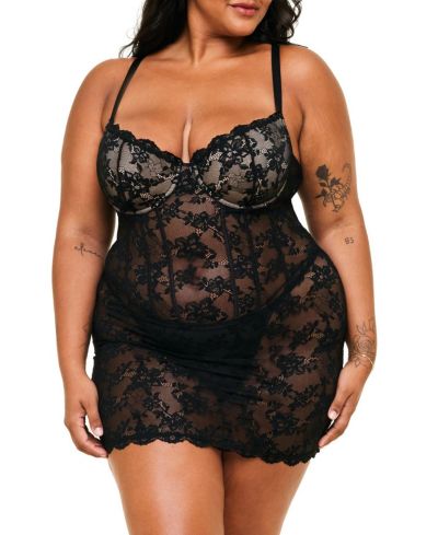 Adore Me Plus Size Brielle Babydoll & G-String Set Lingerie