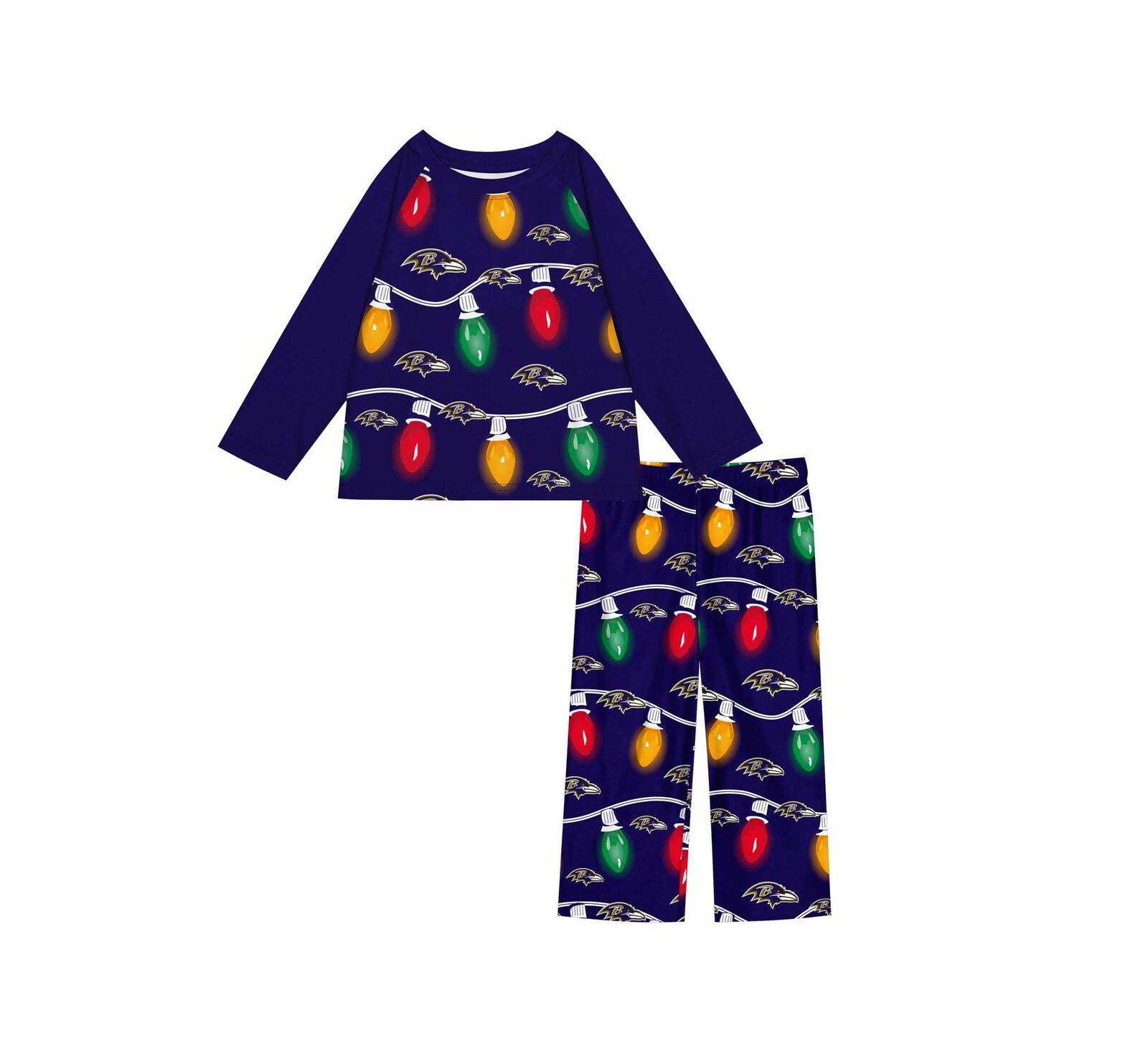Детский пижамный комплект Outerstuff Baltimore Ravens Two-Piece Garland Holiday Long Sleeve