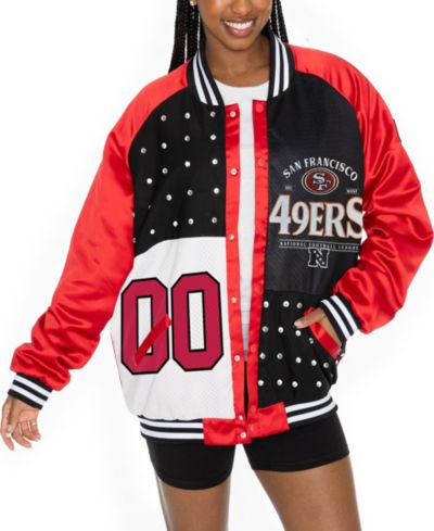 Женская куртка-бомбер Gameday Couture San Francisco 49ers Oversized Hot Shot с пайетками