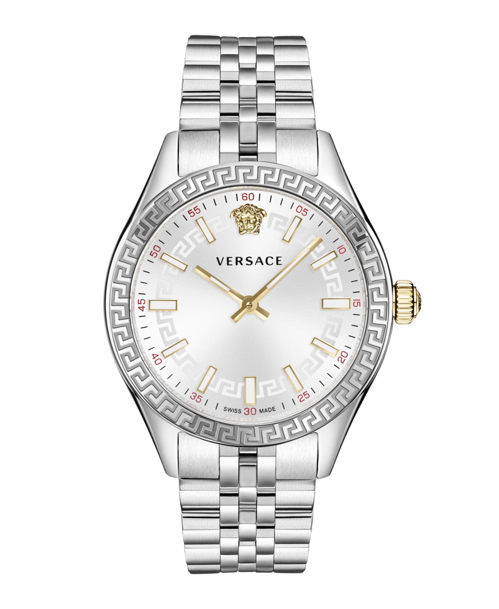 Versace Hellenyium Silver Stainless Steel Bracelet Watch, 36mm