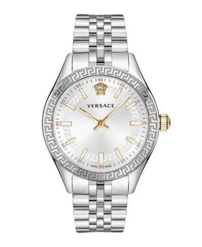 Versace Hellenyium Silver Stainless Steel Bracelet Watch, 36mm