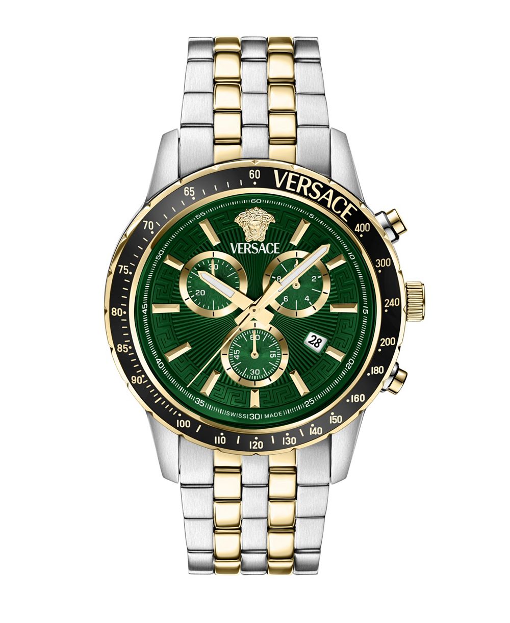 Versace Men's Sport Chrono Two-Tone Stainless Steel Bracelet Watch, 44mm