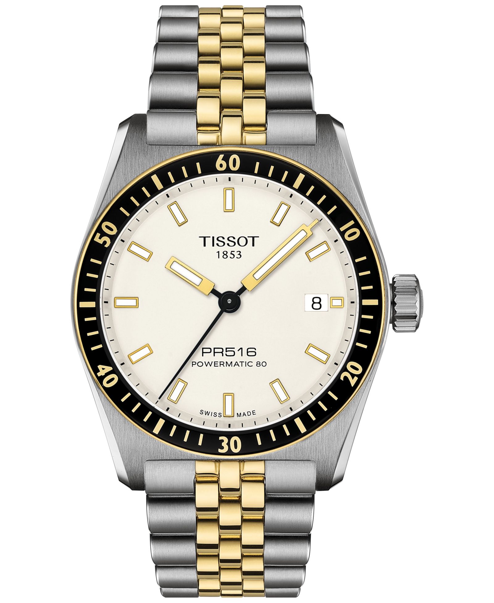 Tissot Men's Swiss Automatic PR516 Powermatic 80 Two-Tone Stainless Steel Bracelet Watch 38mm