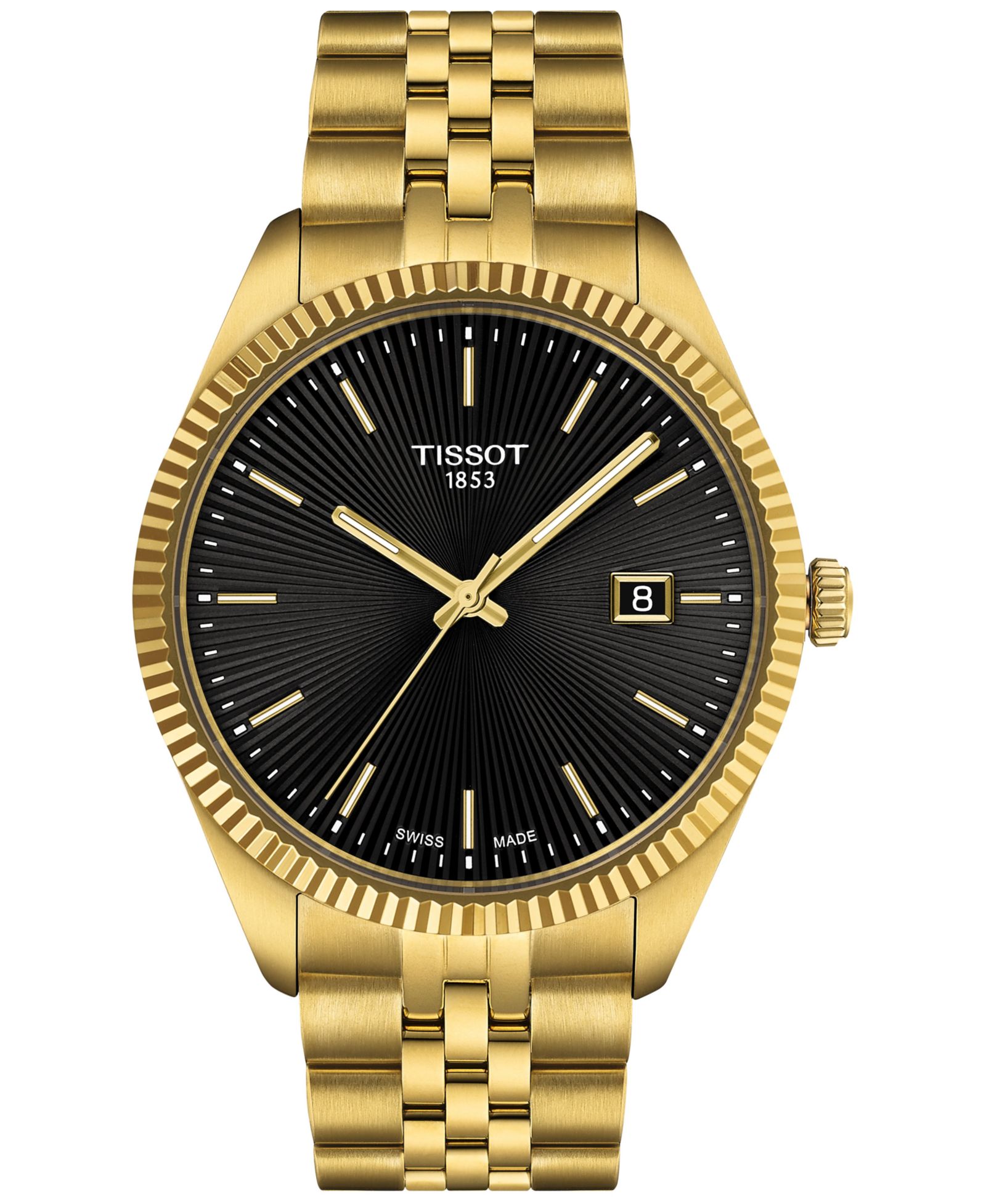 Tissot Мужские швейцарские часы Ballade, золотистая нержавеющая сталь, браслет, 40mm