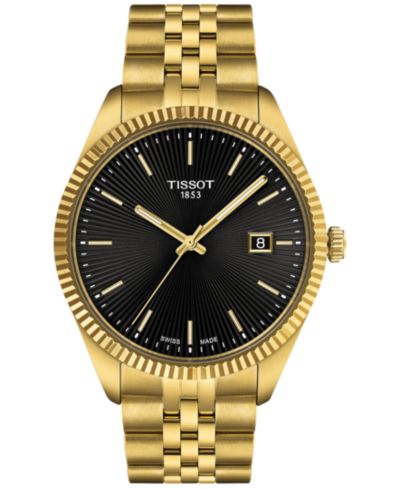 Tissot Мужские швейцарские часы Ballade, золотистая нержавеющая сталь, браслет, 40mm