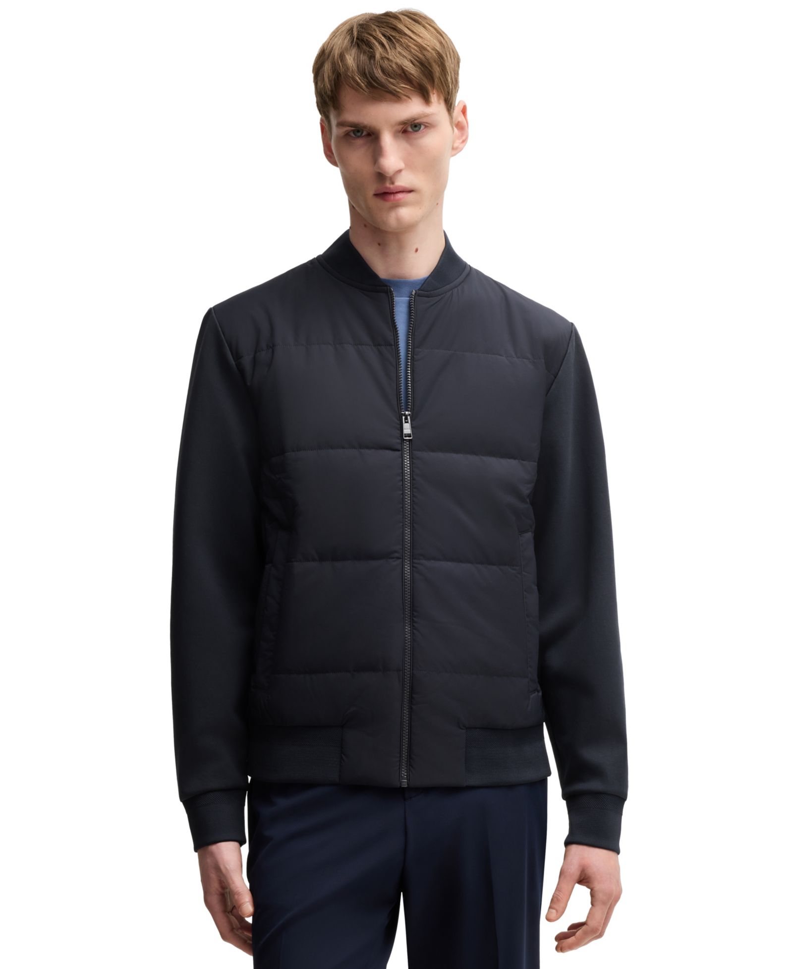 BOSS by Hugo Boss Men's Cotton-Blend Zip-Up Padded Jacket