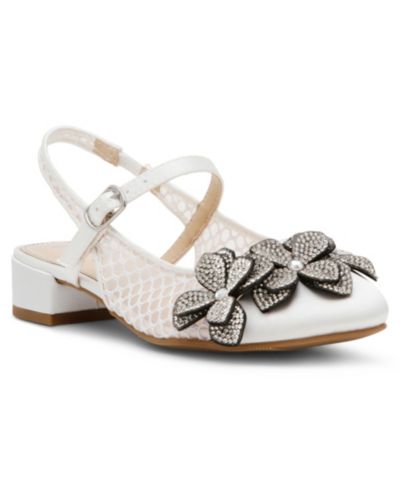 Betsey Johnson Little and Big Girls Sofya Mesh Flats with Flowers
