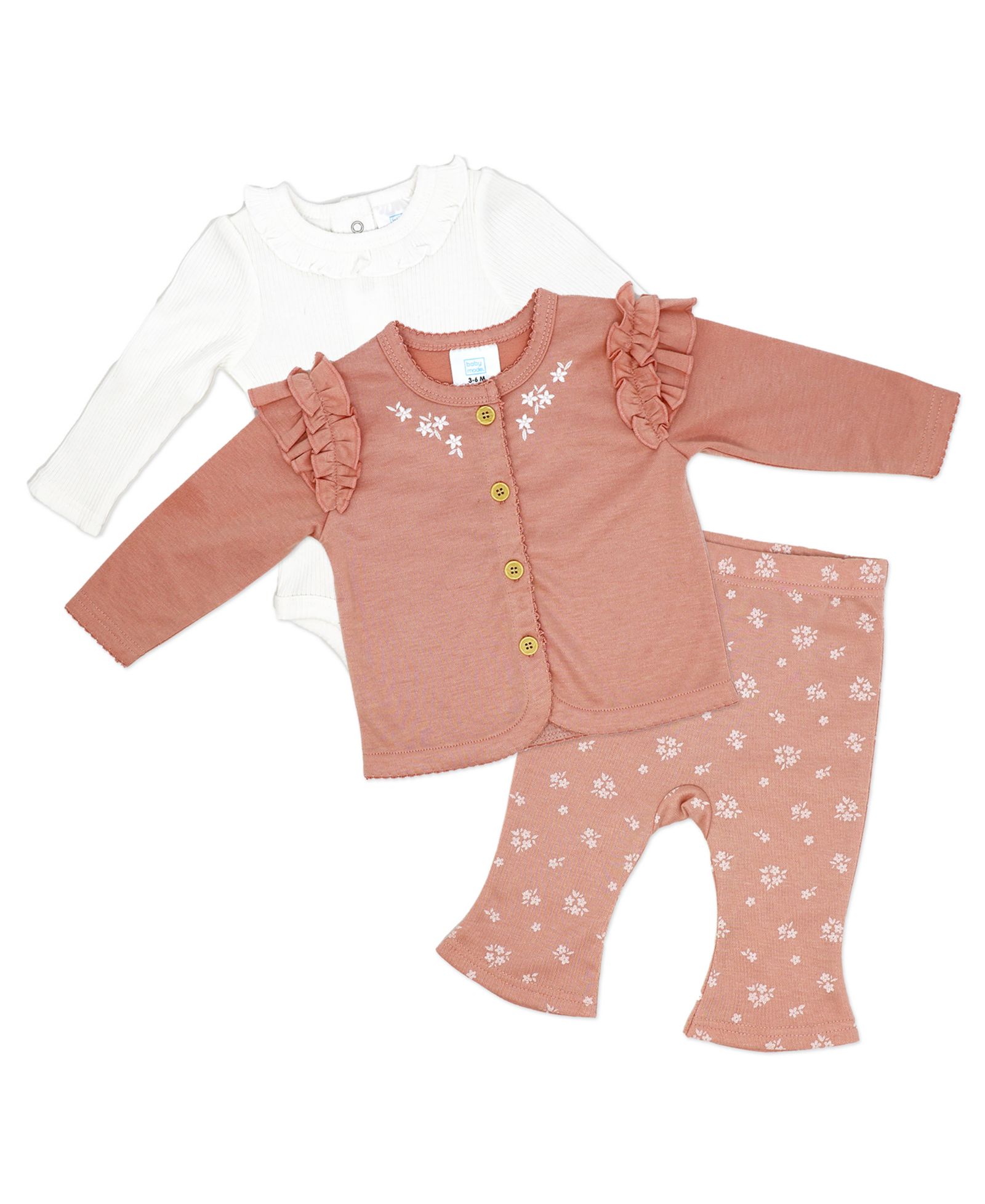 Детский комплект из боди, брюк и куртки Misty Rose