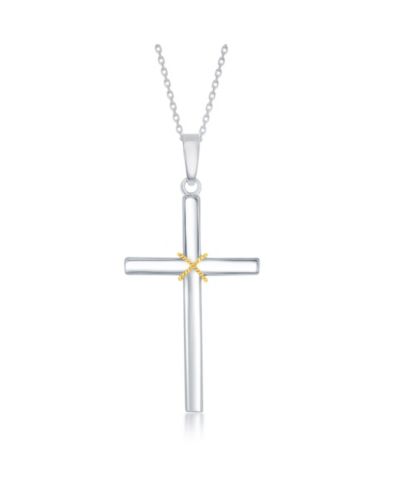 Ожерелье Simona Sterling Silver, Rope Design Solid Cross