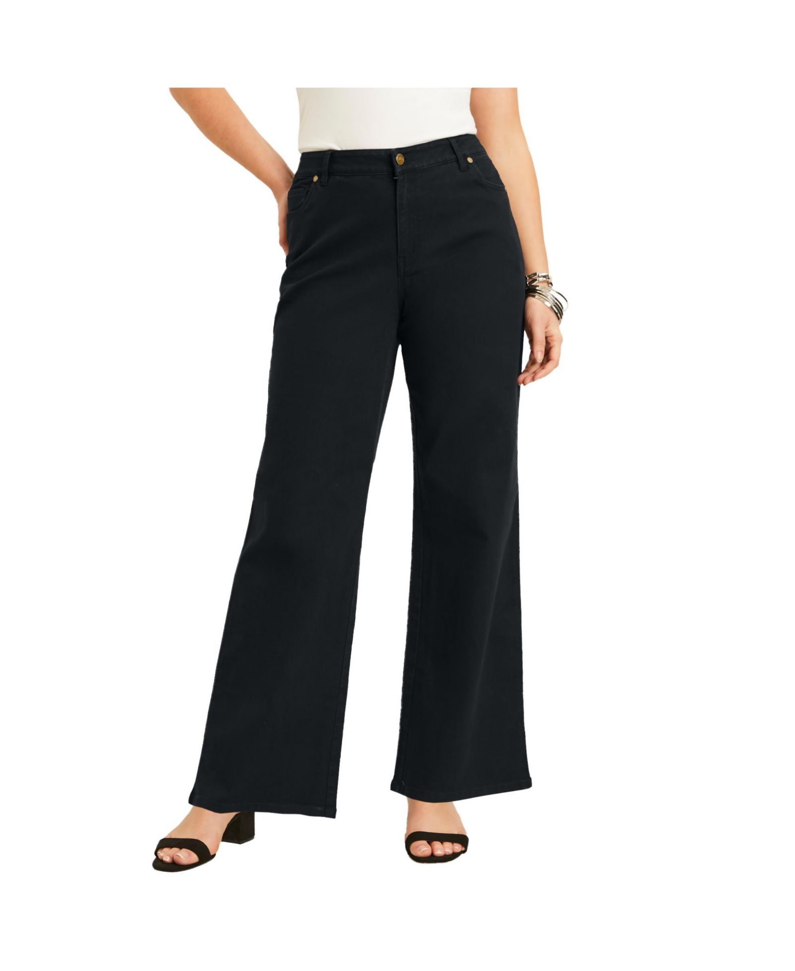 June & Vie Women's June and Vie Curvie Fit Wide-Leg Jeans