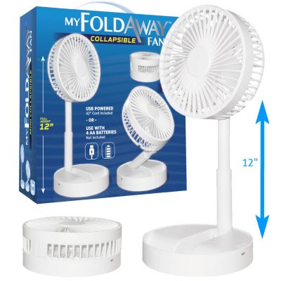 My Foldaway  2-in-1 Adjustable Height 11.8 in. Unique Foldable and Portable Mini Table Pedestal Fan Air Circulation Appliance